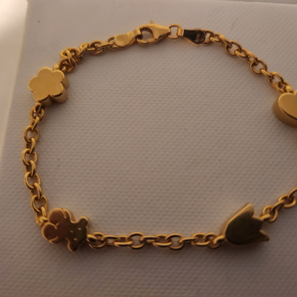 Tous Gold Heart Link Bracelet